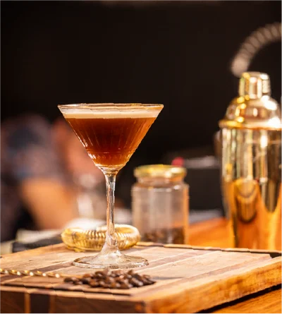 Café irlandés con whiskey y crema